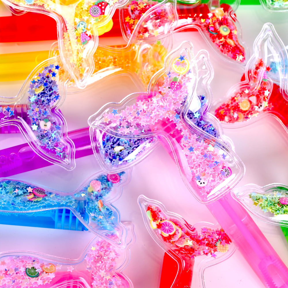 ONBKYGF Mermaid party decorations with colorful bubble wands.