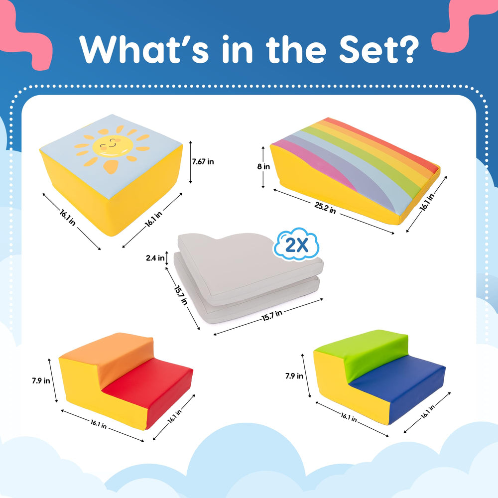 Once Upon a Cloud foam climbing blocks cloud pad left cushioned landing area