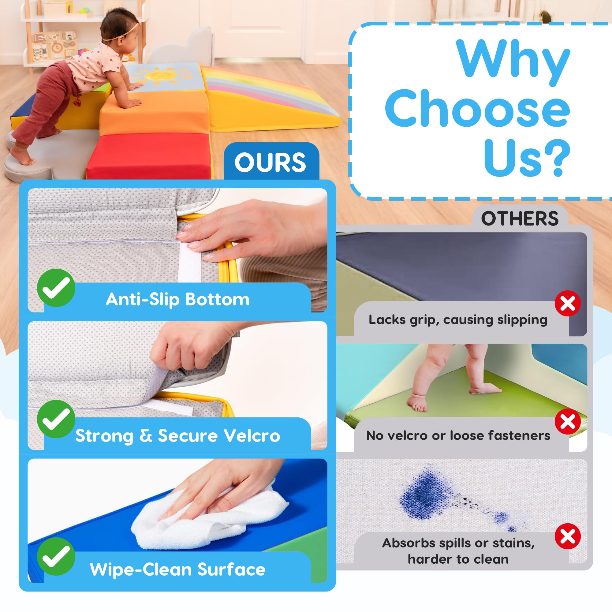 Once Upon a Cloud foam climbing blocks cloud pad right cushioned landing area