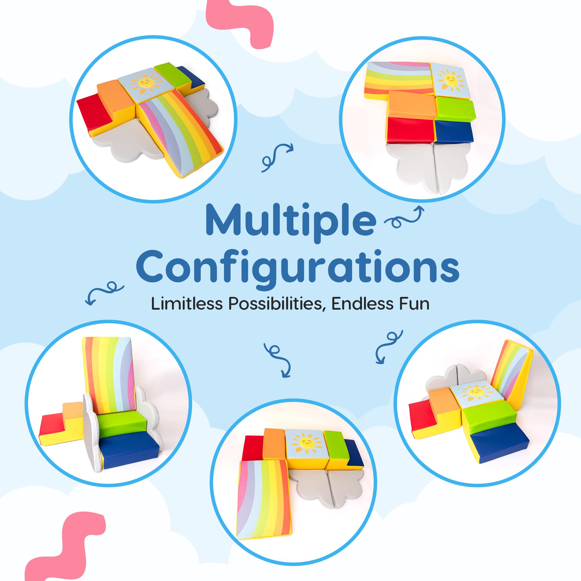 Once Upon a Cloud foam climbing blocks rainbow slide for smooth transitions