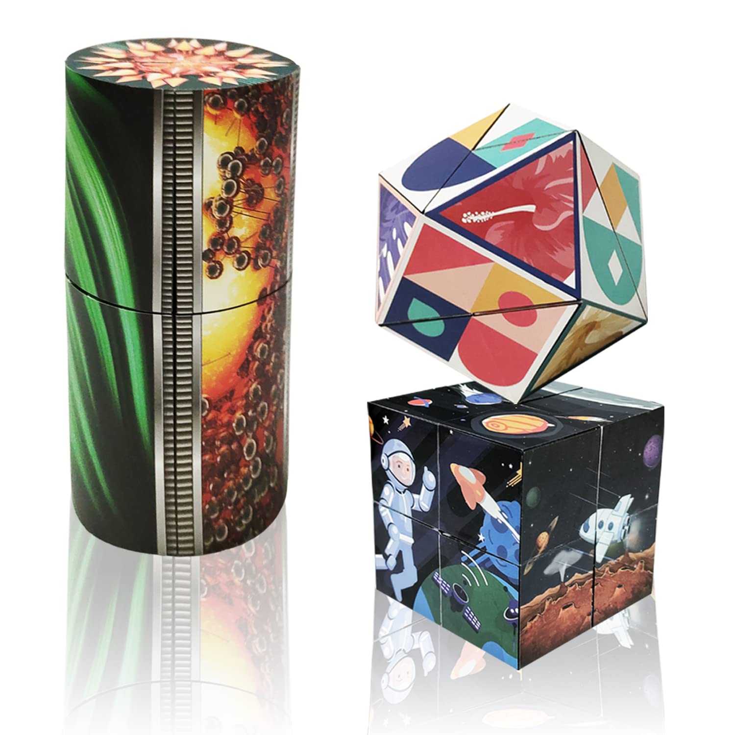 ONCOFAN 3D Flips Magic Cube Set pack 1 showing compact handheld design for stress relief