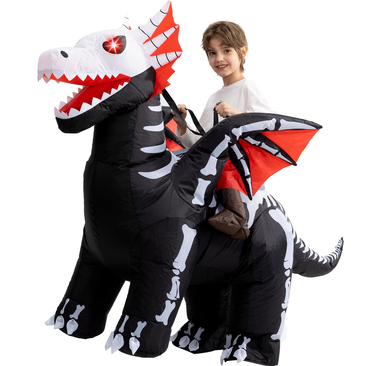 One Casa inflatable skeleton dragon costume package ready for setup