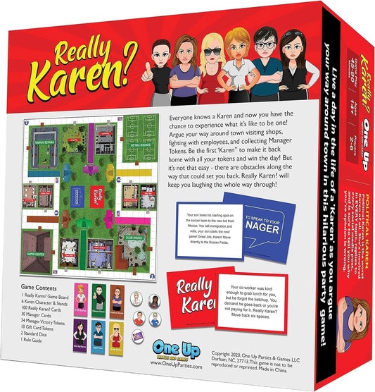 Players around the table enjoying Really Karen board game with friends