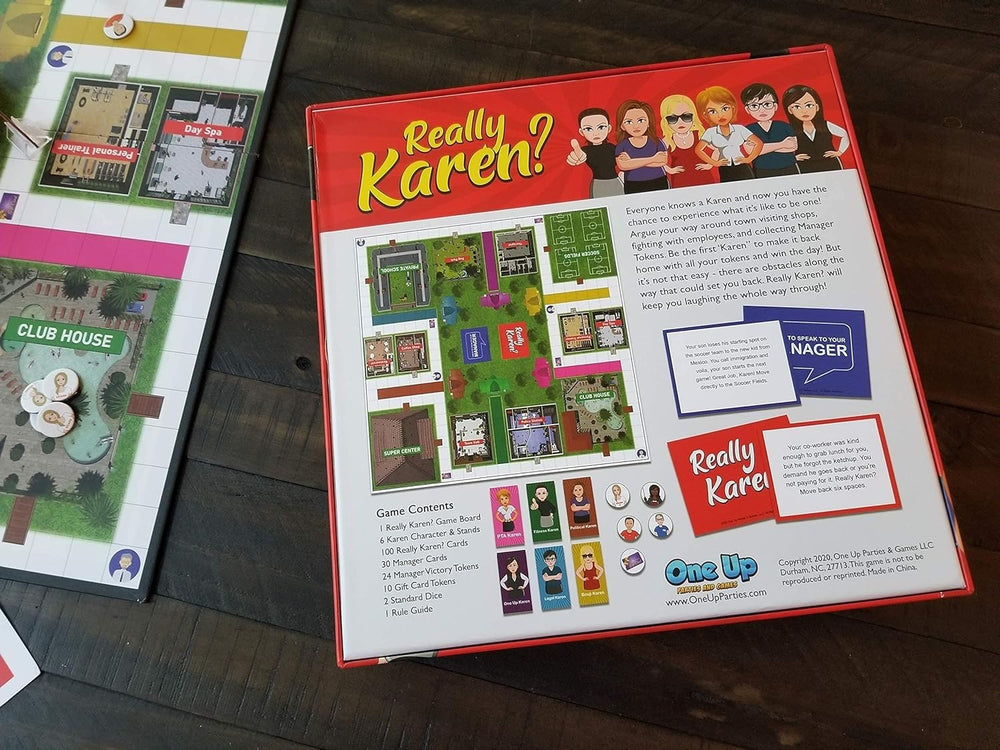 Town map layout for Really Karen board game with shop encounters