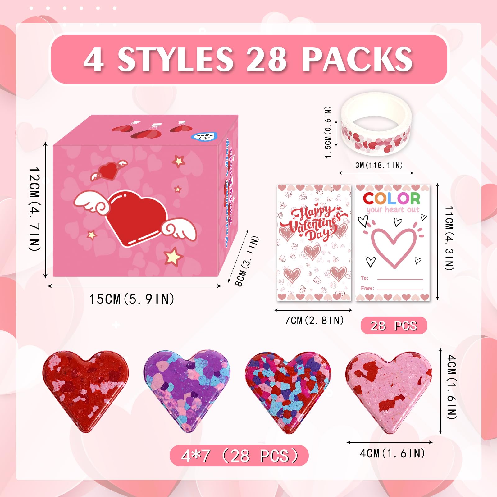 ONEHAUS heart-pattern crayon set adds color to kid valentine exchanges