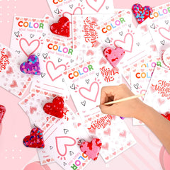ONEHAUS clear gift bags showcase each card and crayon neatly
