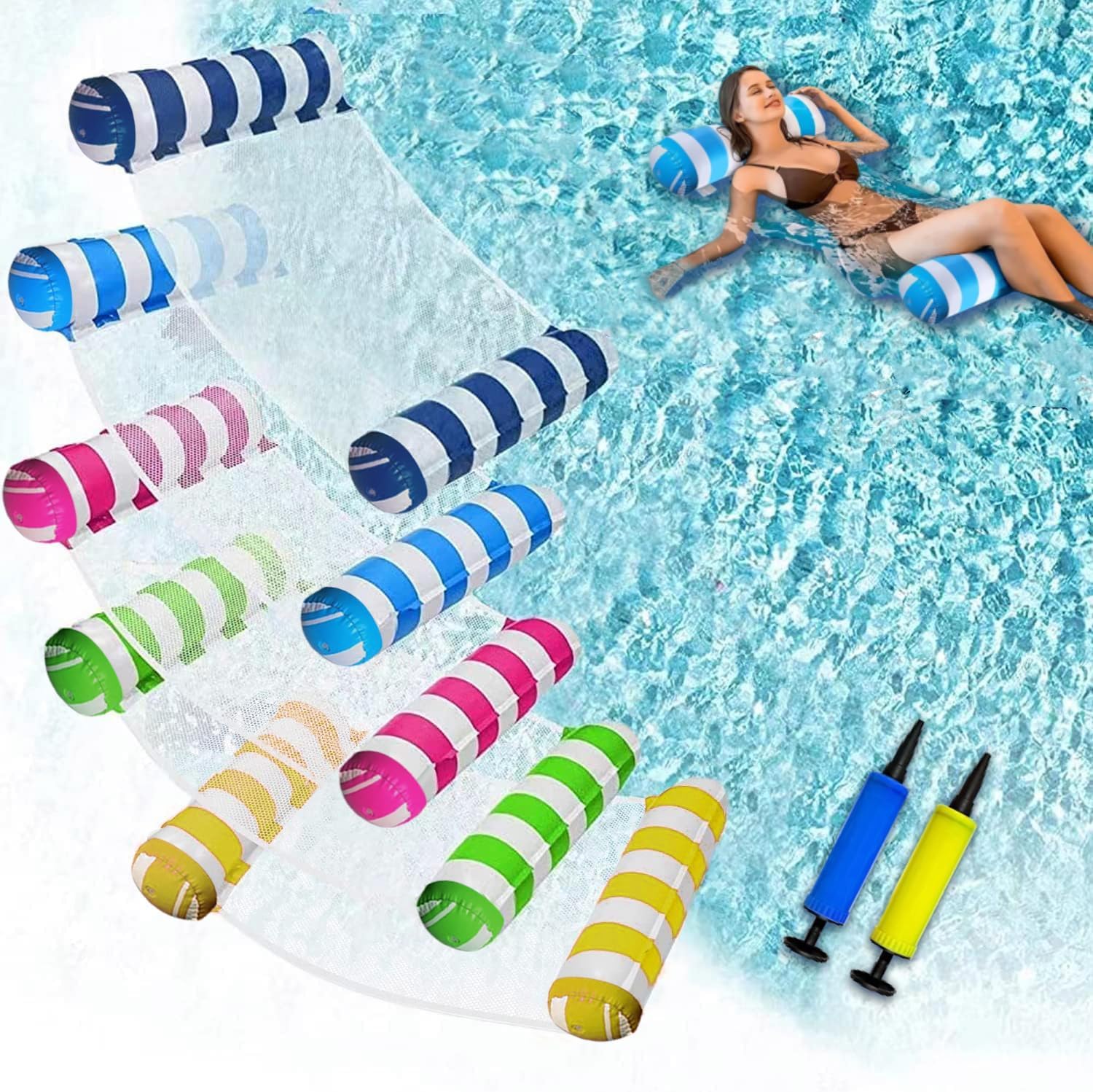 Oneirion JUXIAO XL hammock float in pool for relaxing lounging.
