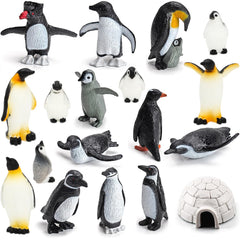 ONEST 18-piece penguin figurines set for imaginative play and shelf display