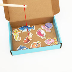 ONEST wooden magnetic fishing poles with safe grip for little hands.