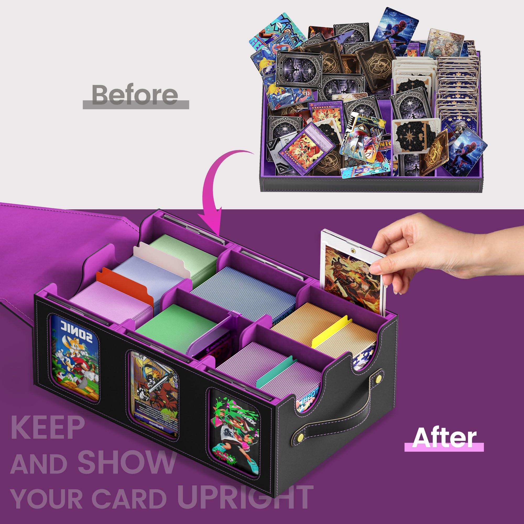 Oneyus MTG Card Storage Box dice tray keeps tokens organized during games.