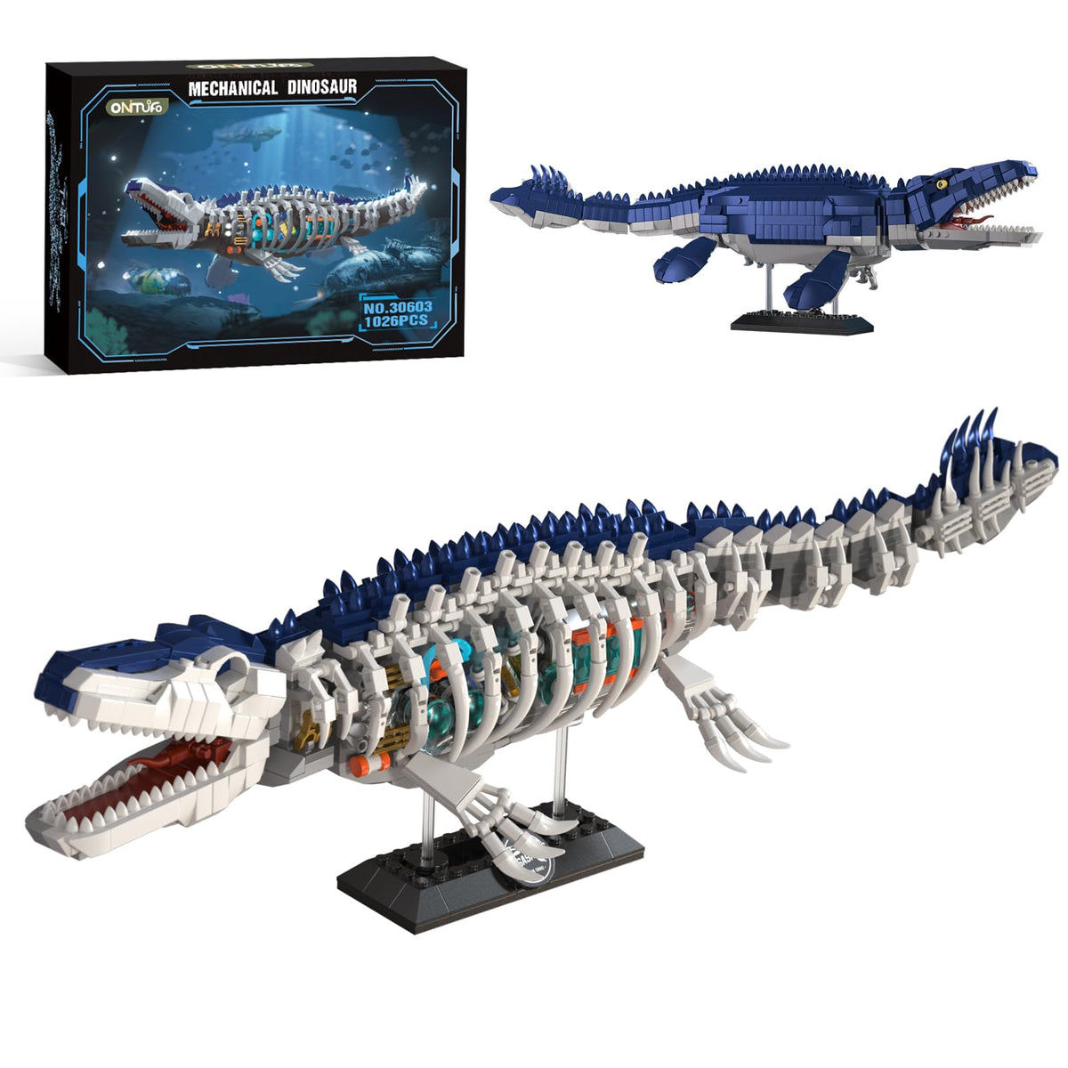 ONITUOFO mechanical dino evolution assembly forms a striking display centerpiece
