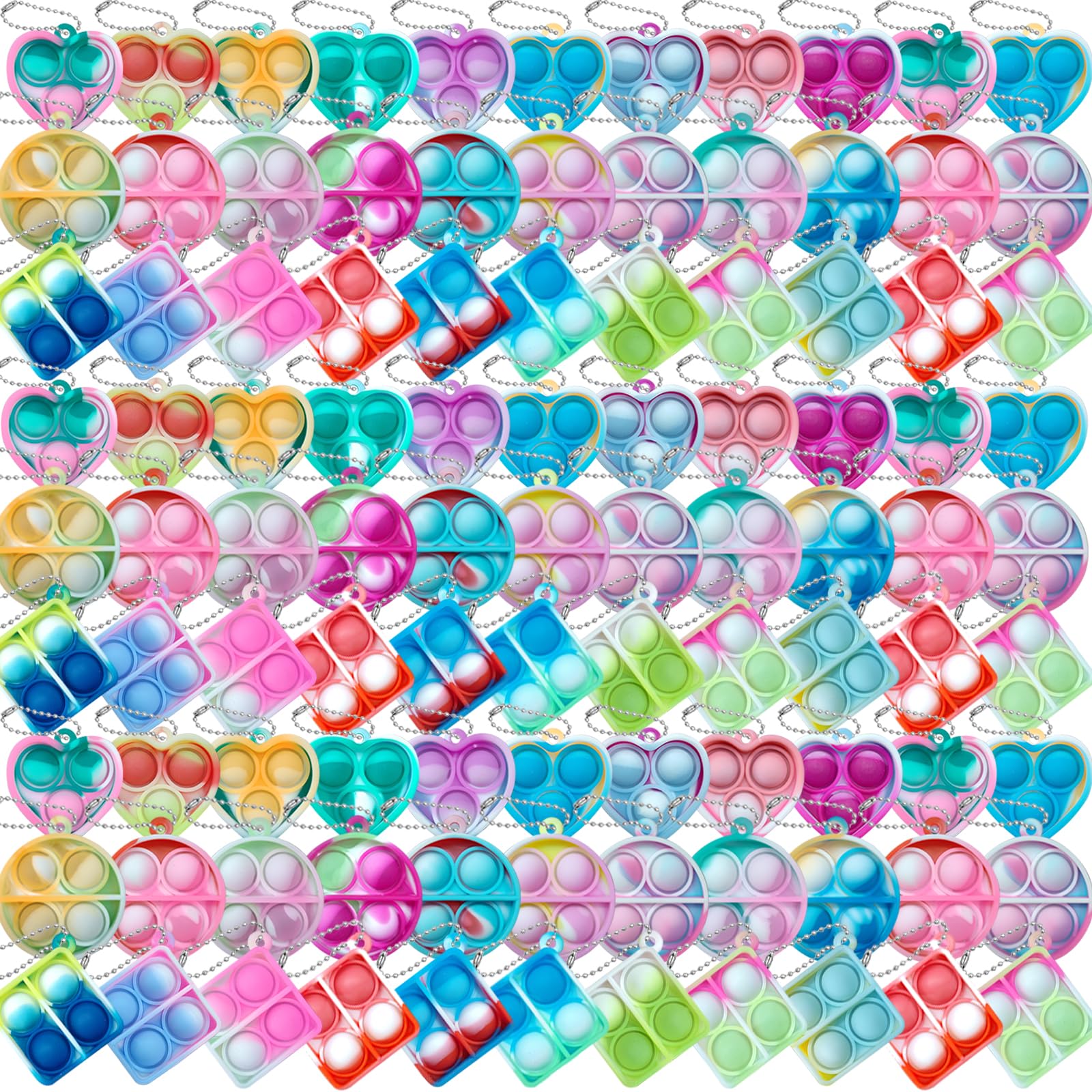 ONKULL Pop Fidget Keychain 90-Pack bundle for portable sensory play on the go