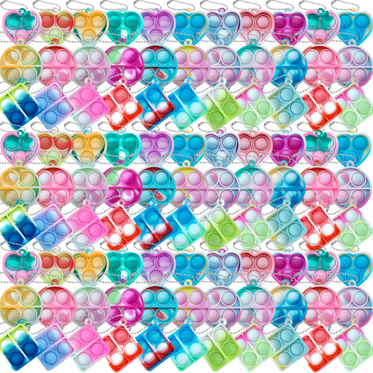 ONKULL Pop Fidget Keychain 90-Pack bundle for portable sensory play on the go