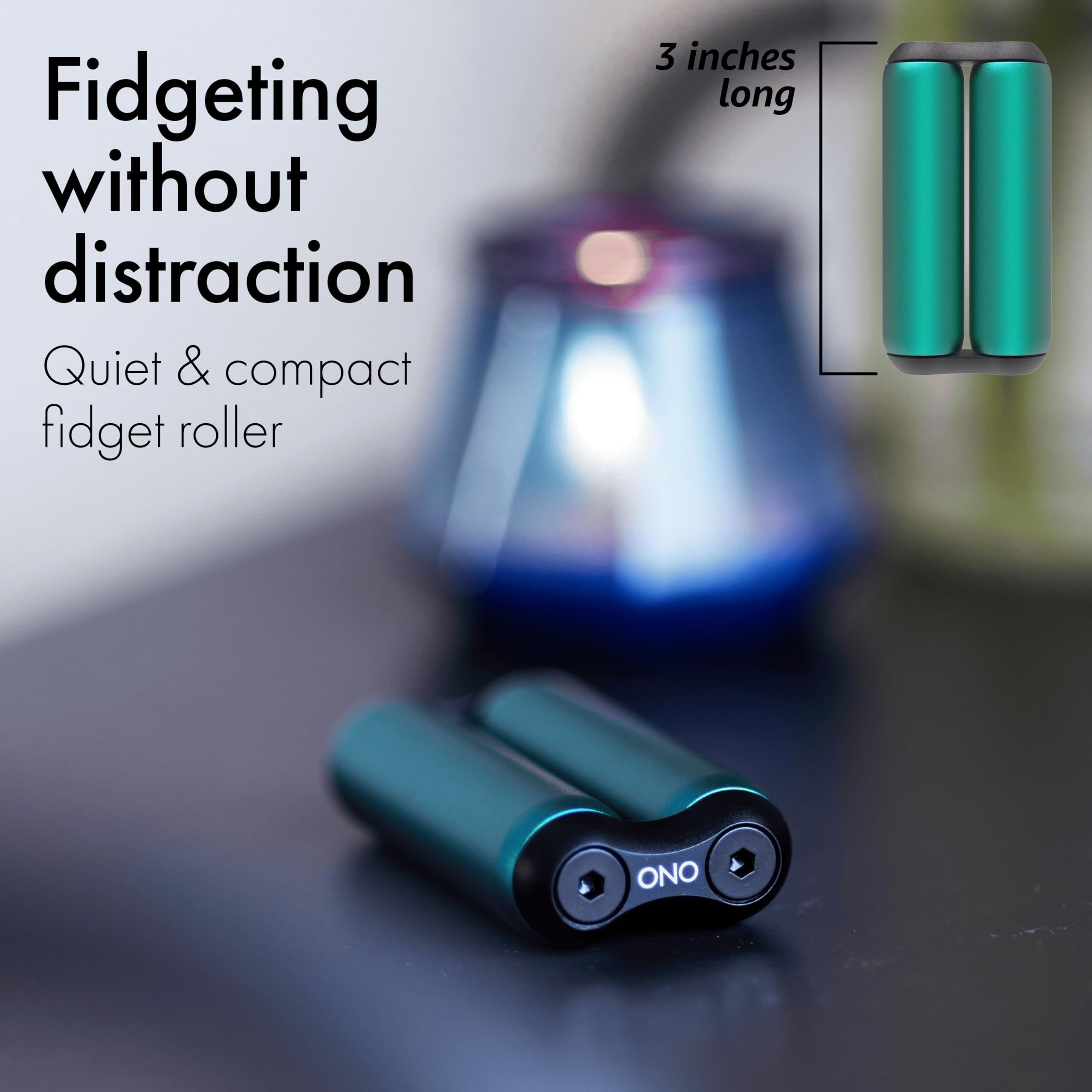 ONO Roller compact aluminum body emphasized for travel and discreet use.