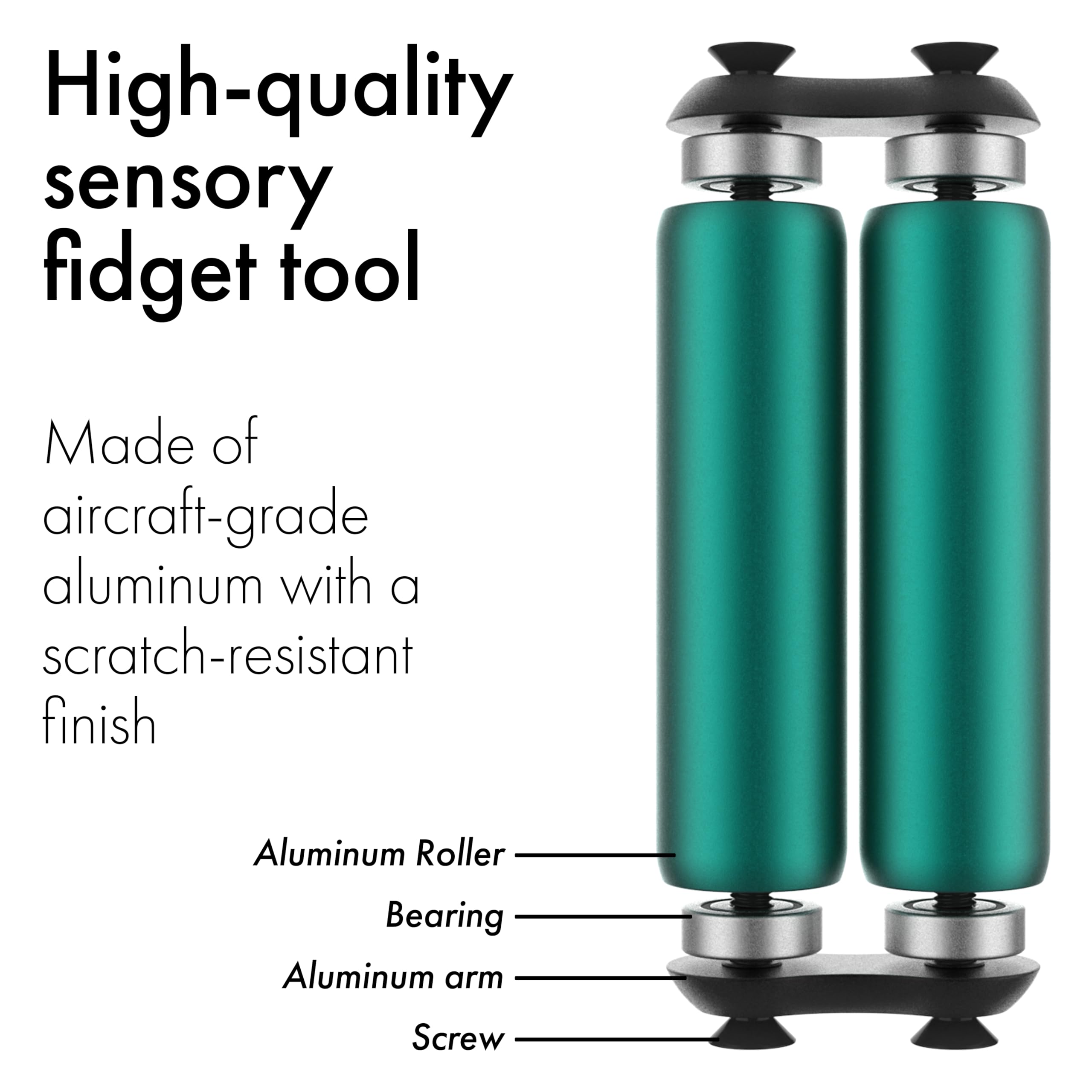 ONO Roller teal product shot highlights ergonomic grip for long sessions.