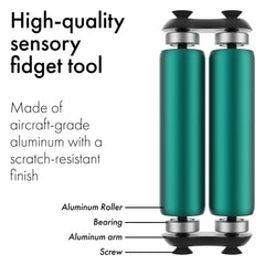 ONO Roller teal product shot highlights ergonomic grip for long sessions.