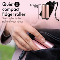 ONO Roller rose gold in-hand use, smooth rolling action to channel restless energy.