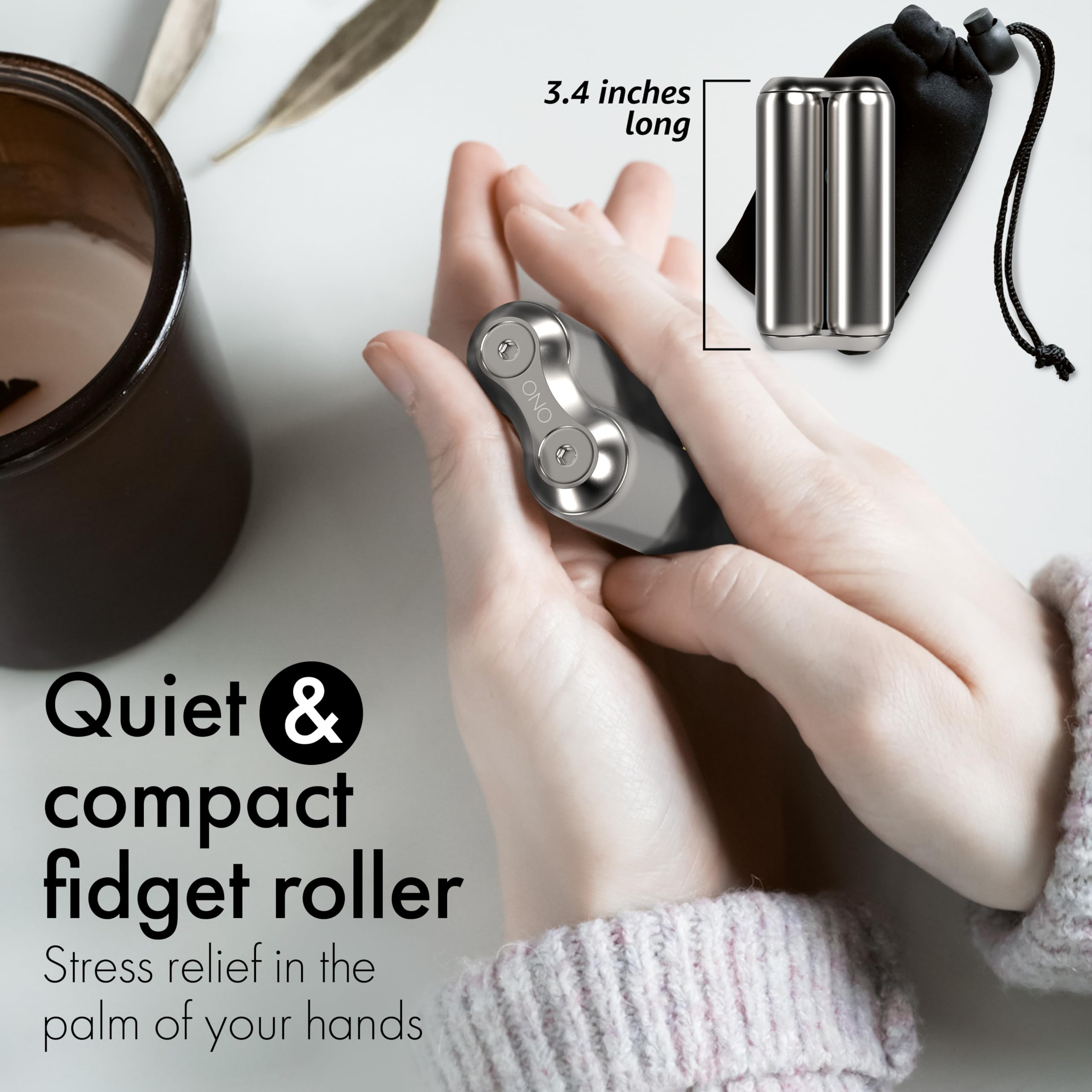 ONO Roller stainless steel finish highlights weight for smooth, satisfying glides.