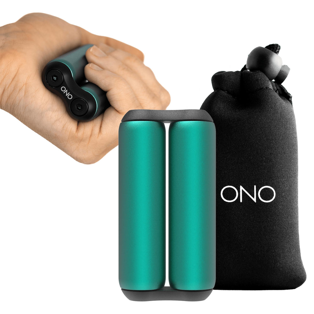 ONO Roller teal close-up showing smooth rotation for focused work and stress relief.