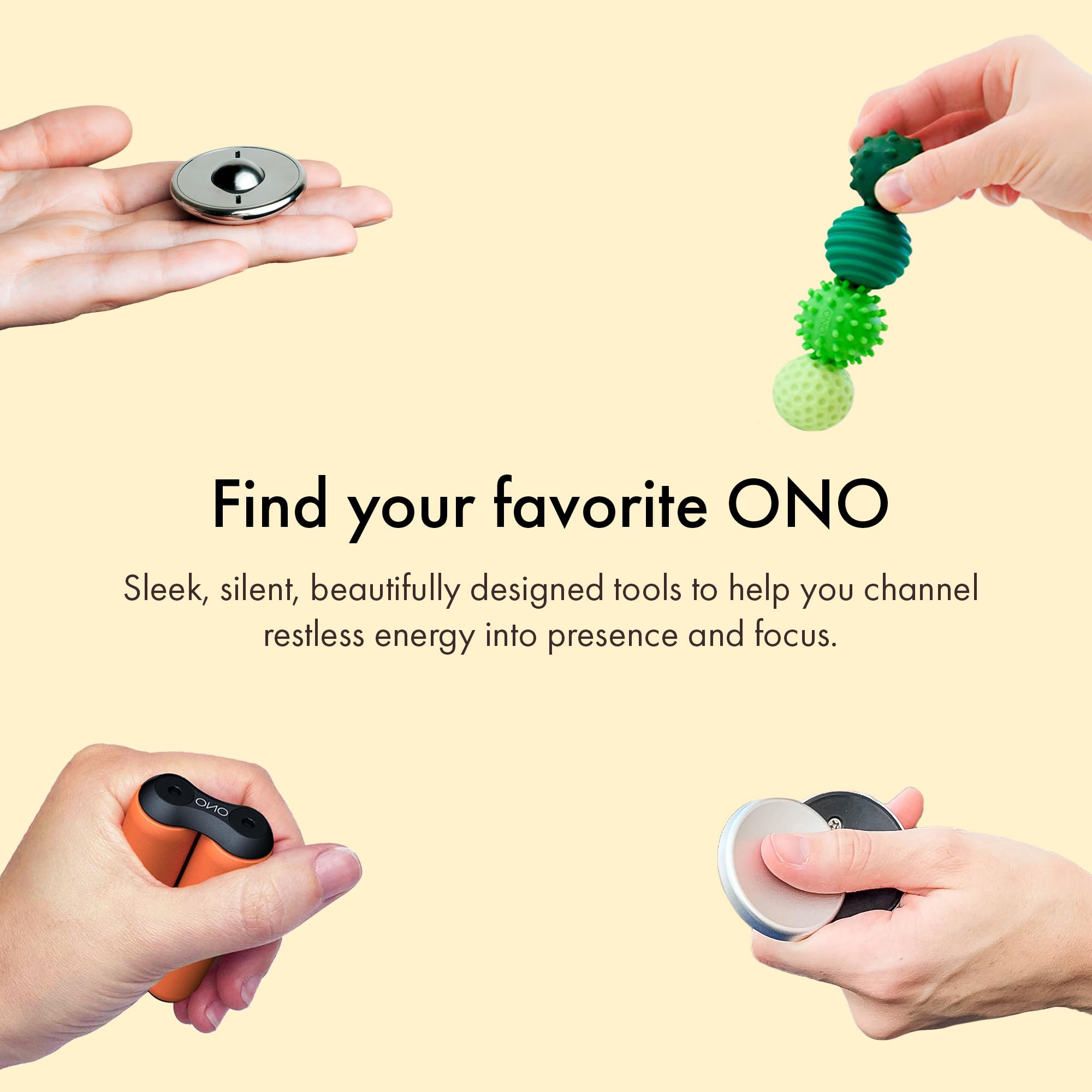 ONO Signets stacked case showcasing handy access to sensory tools at home.