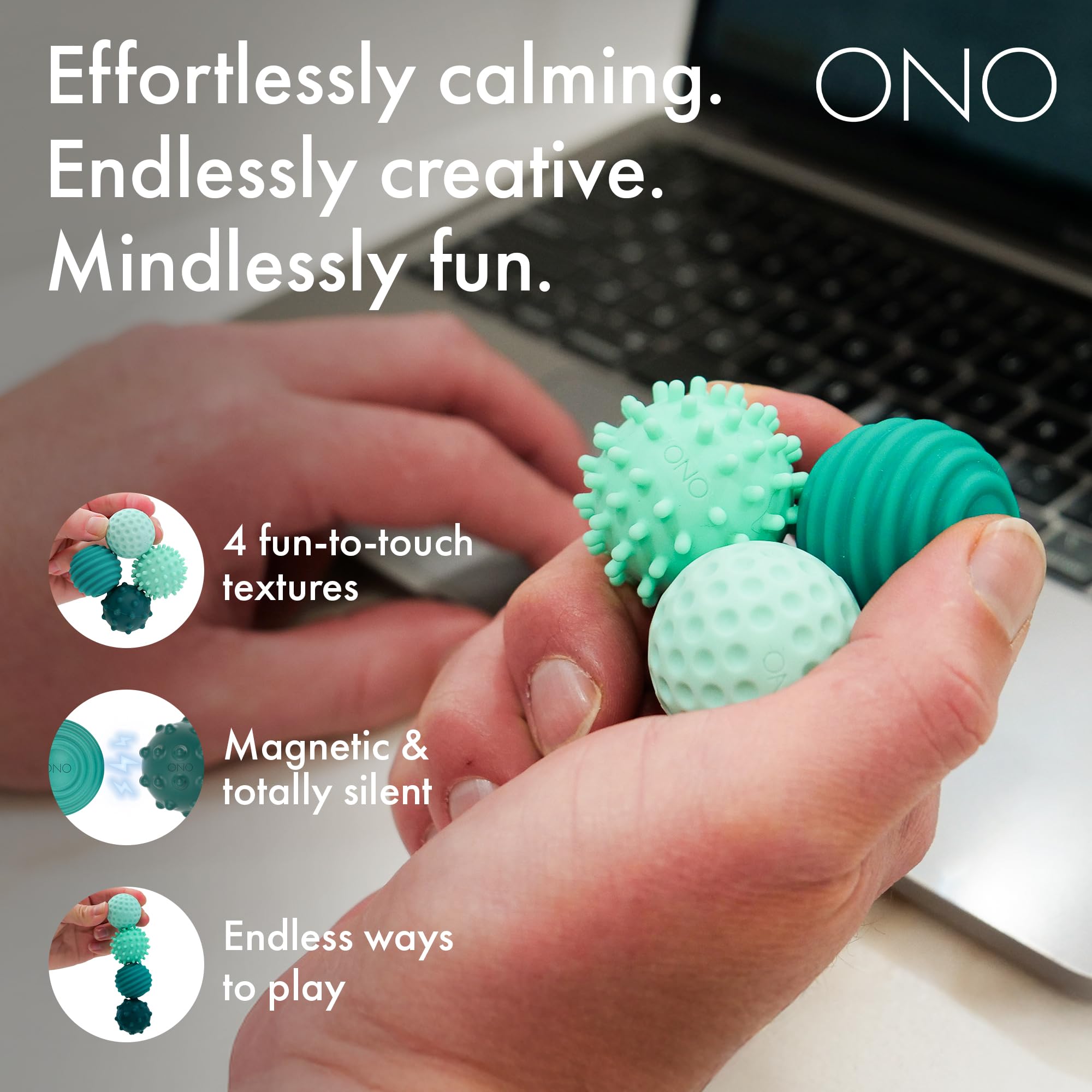 ONO Signets turquoise bumps close-up for textured fidgeting.