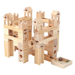 Onshine wooden marble run blocks for open-ended construction play for kids