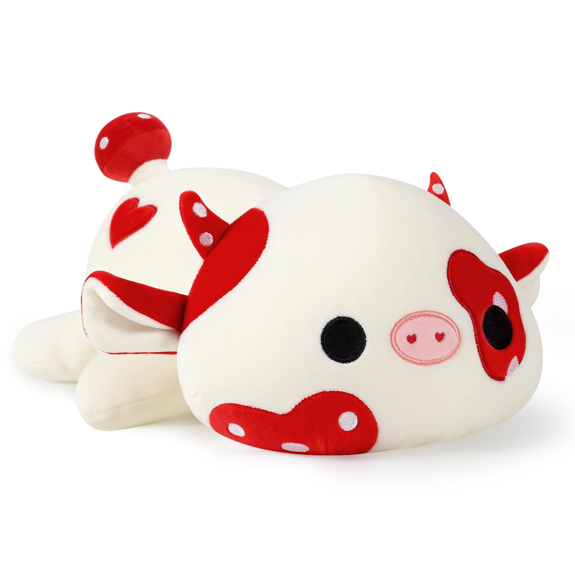 Onsoyours cow plush full view ready for hugging.