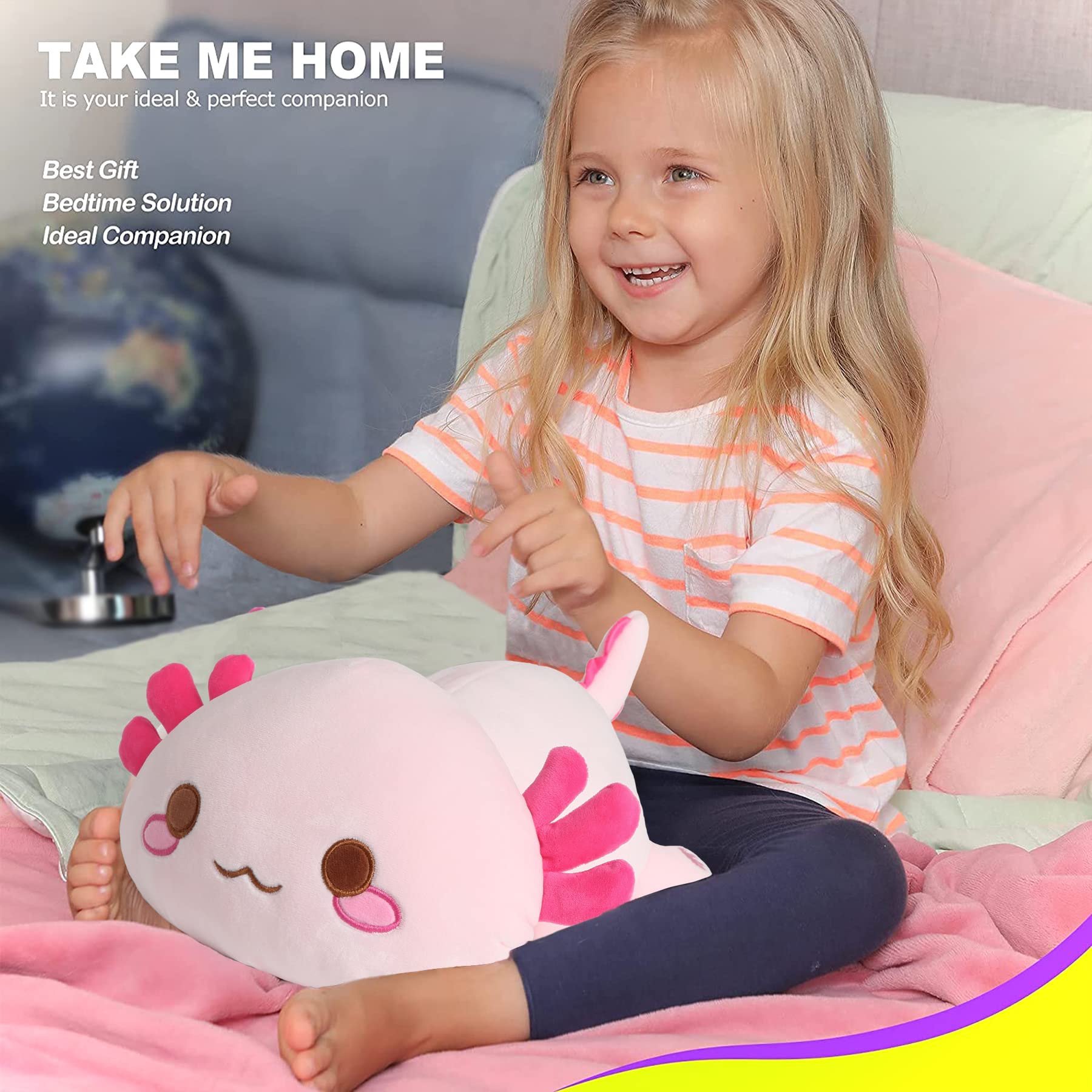 Onsoyours axolotl plush bedroom decor that adds whimsy.