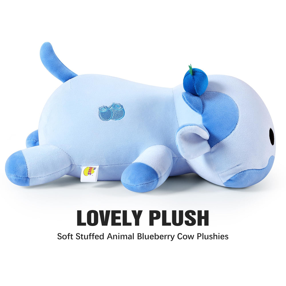 Onsoyours Blueberry Cow plush bedtime snuggle for kids.
