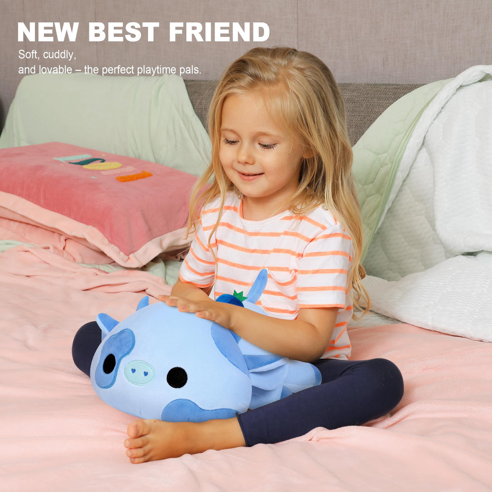 Onsoyours Blueberry Cow plush gift-ready packaging friendly.
