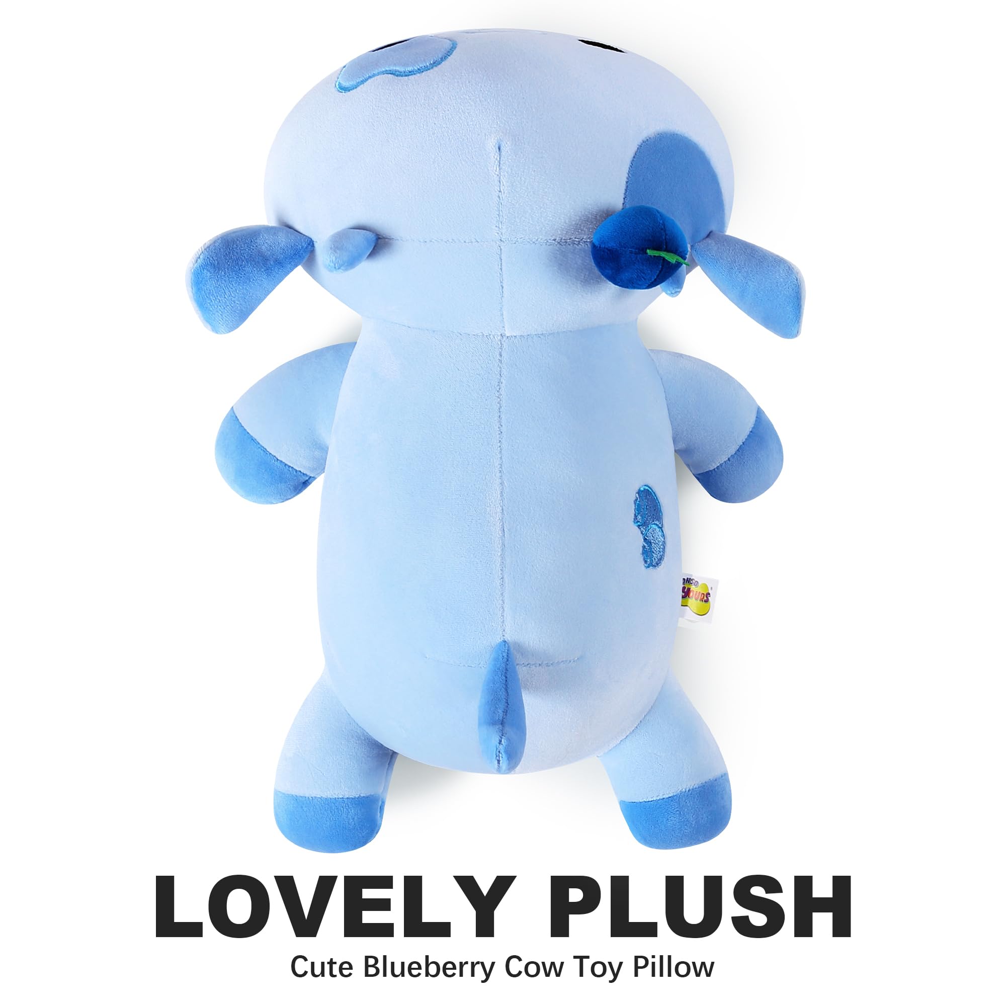 Onsoyours Blueberry Cow plush in kids room decor for warmth.