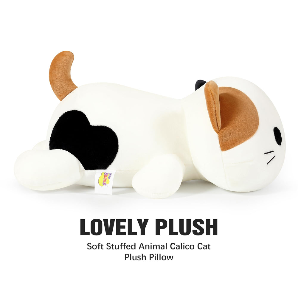 Onsoyours Calico Cat Plush fabric texture offers soft, non-toxic cuddle material