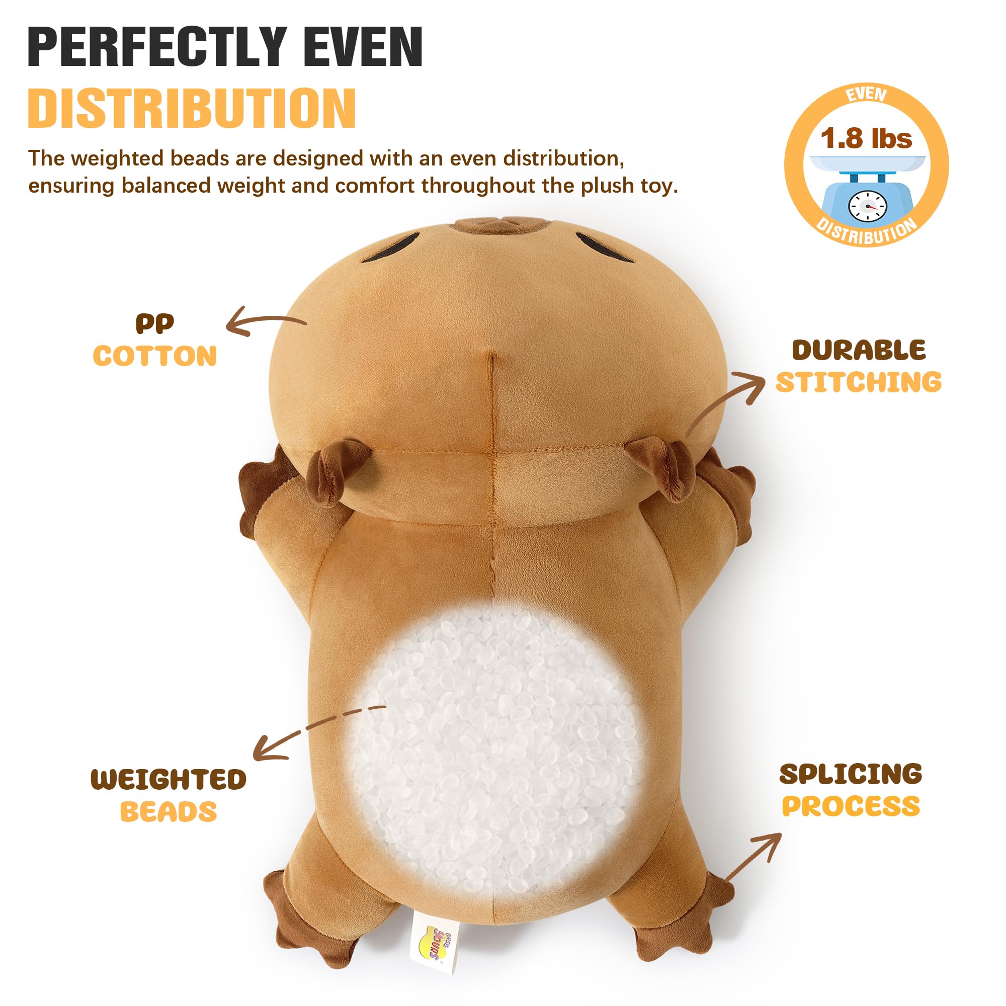 Onsoyours capybara plush pillow 1.8 lb, perfect for nap-time comfort.
