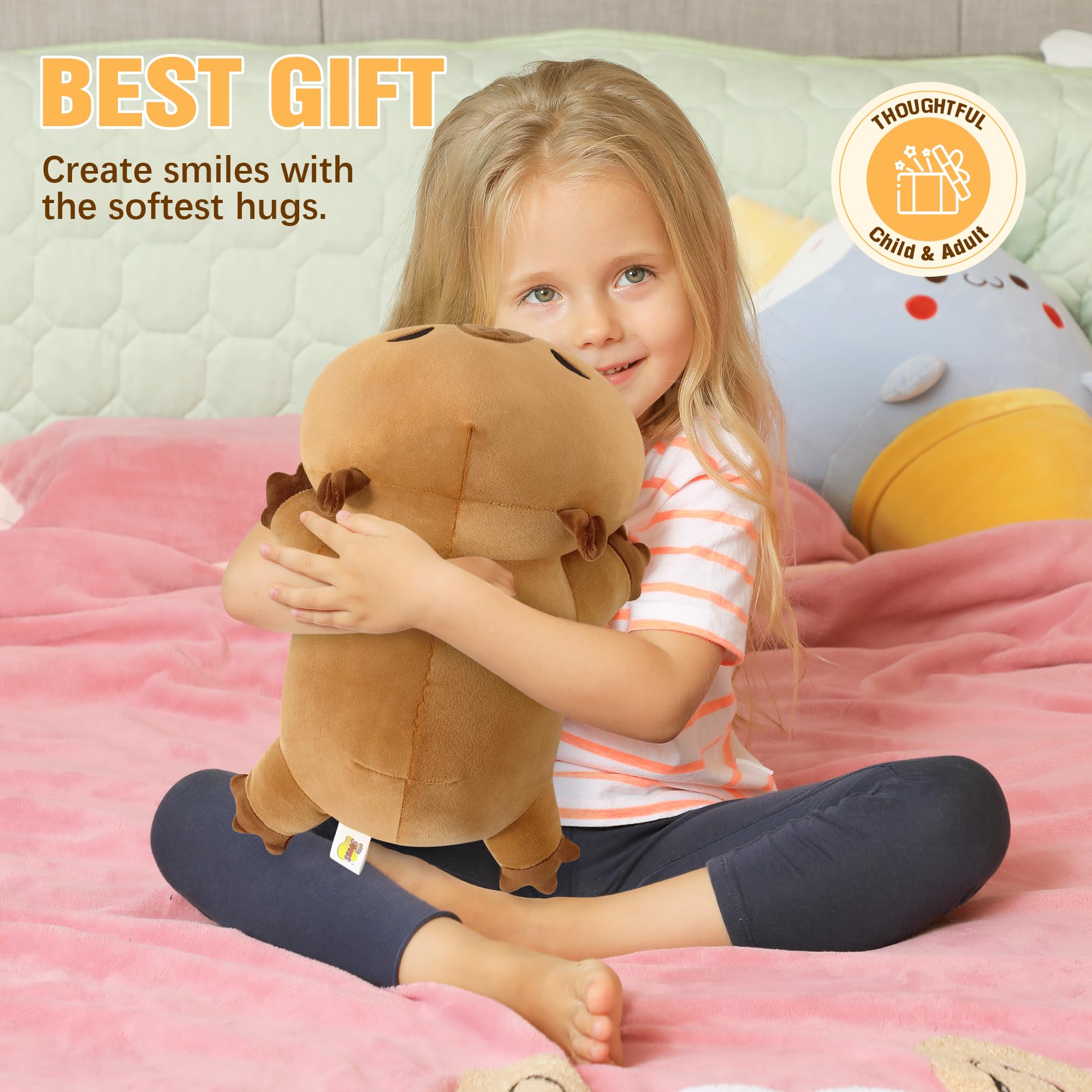 Onsoyours capybara plush for kids and adults, soft fur invites gentle hugs.