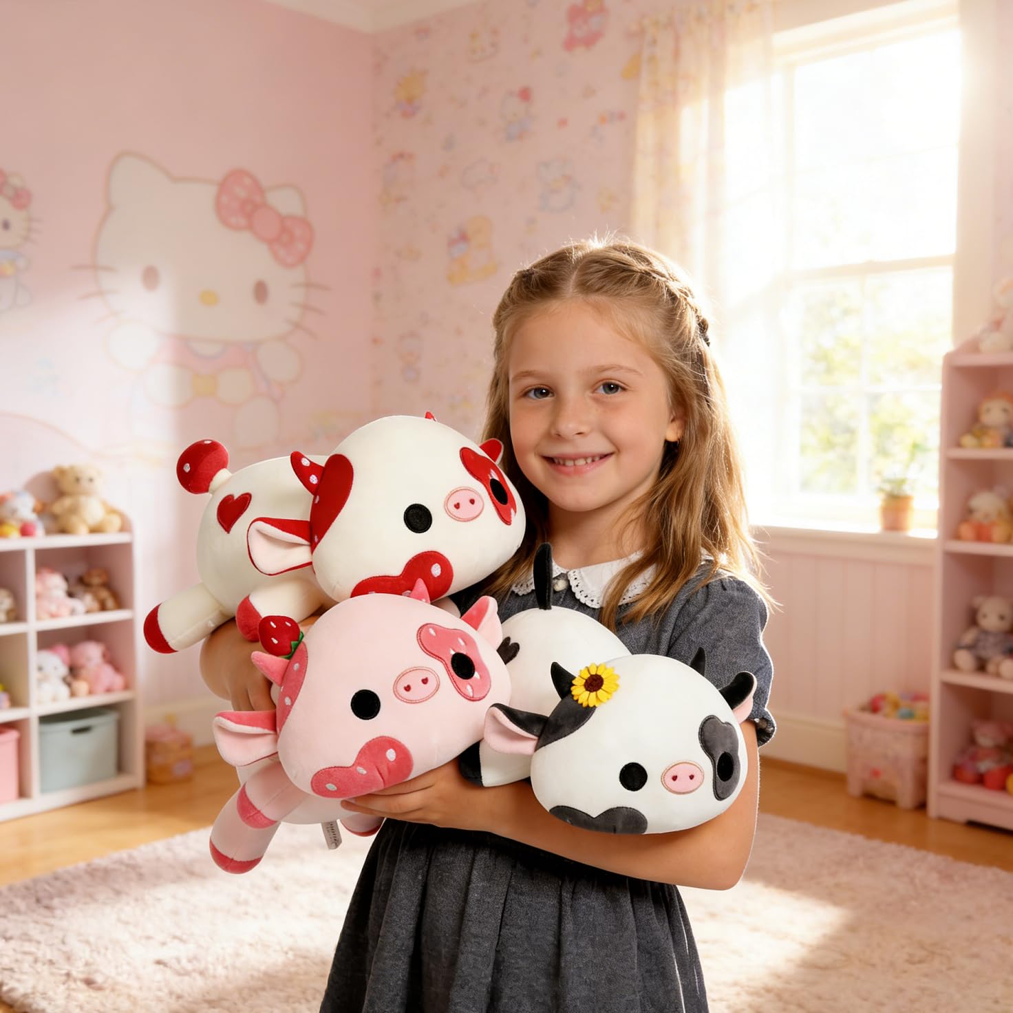 Onsoyours child-friendly plush resting on bed.