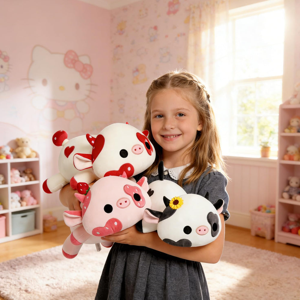 Onsoyours child-friendly plush resting on bed.