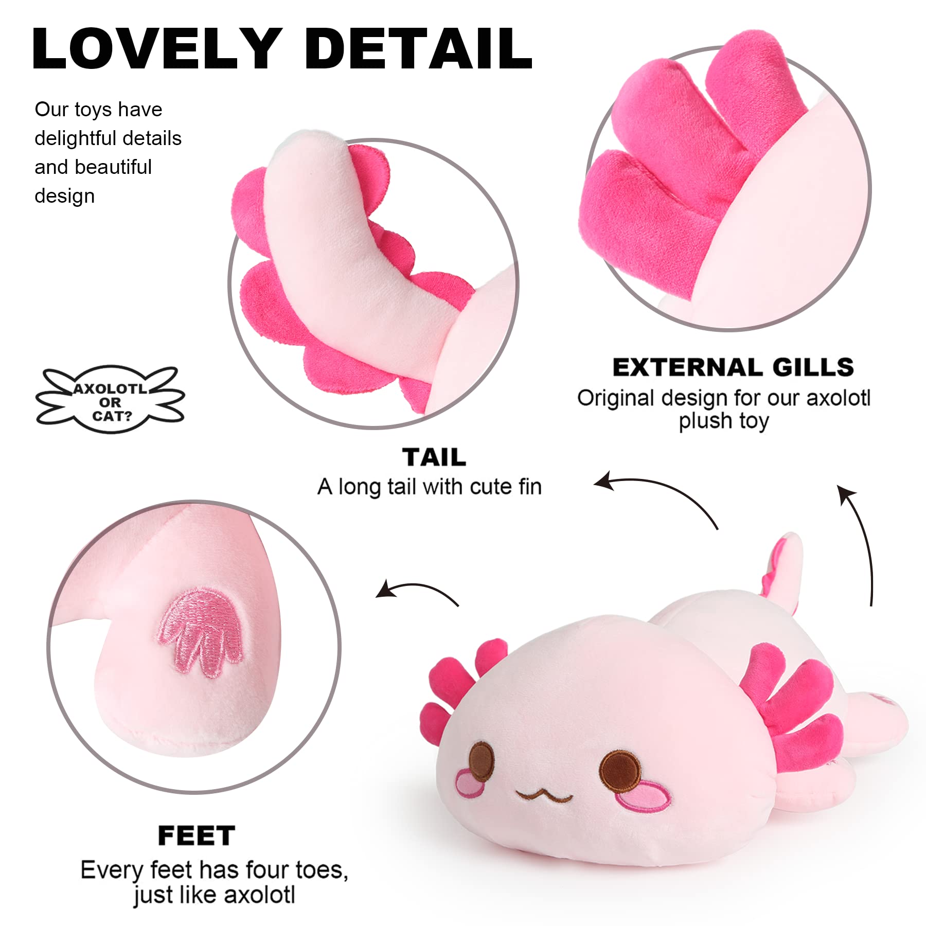 Onsoyours kawaii axolotl plush hug-ready for bedtime comfort.