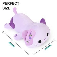 Onsoyours nine-inch soft lavender cat plush offers cozy hugs.