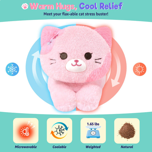 Onsoyours Sakura Cat plush eye detail highlighting cute, soothing design for kids and adults.