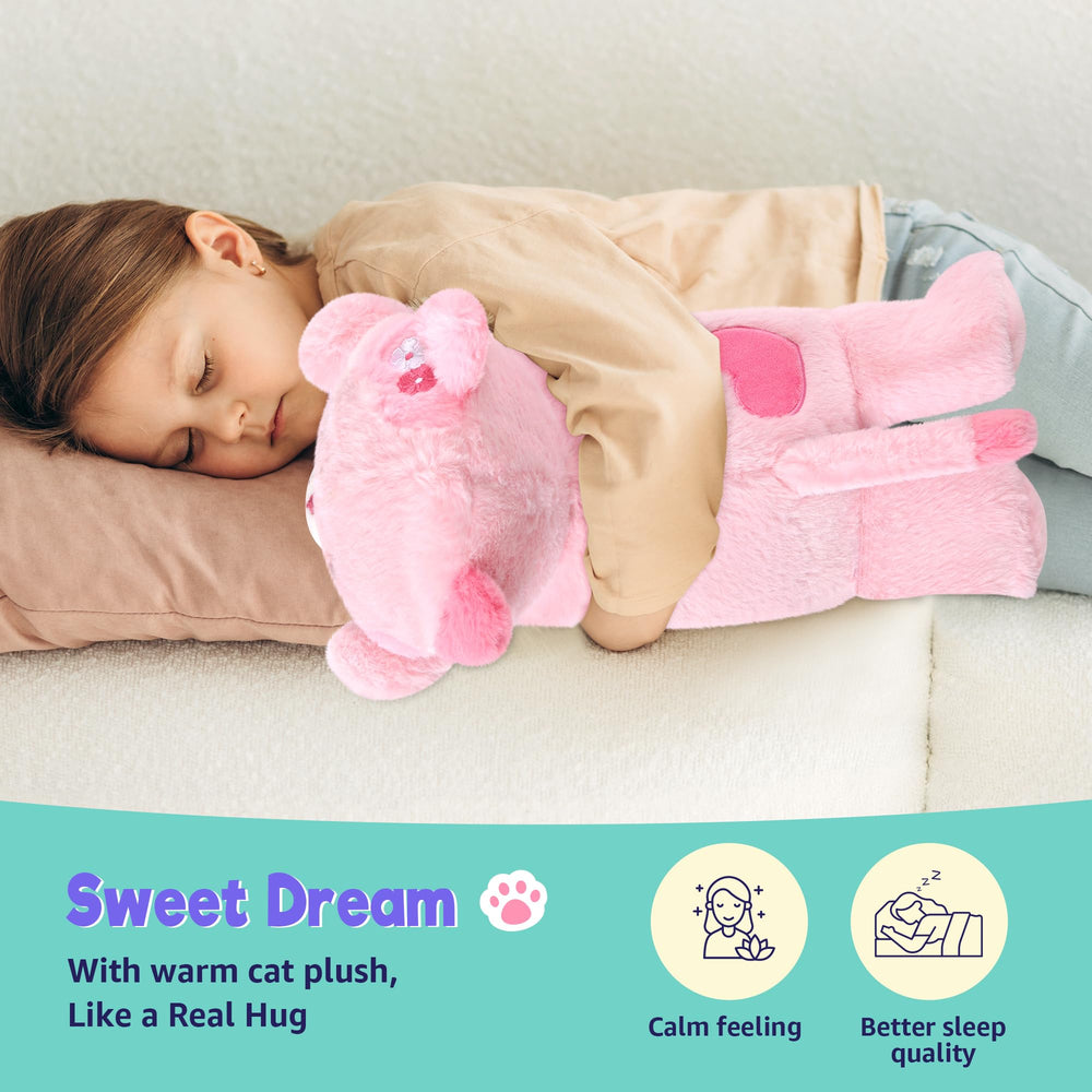 Onsoyours Sakura Cat plush weighted design emphasizing comforting pressure during snuggle time.