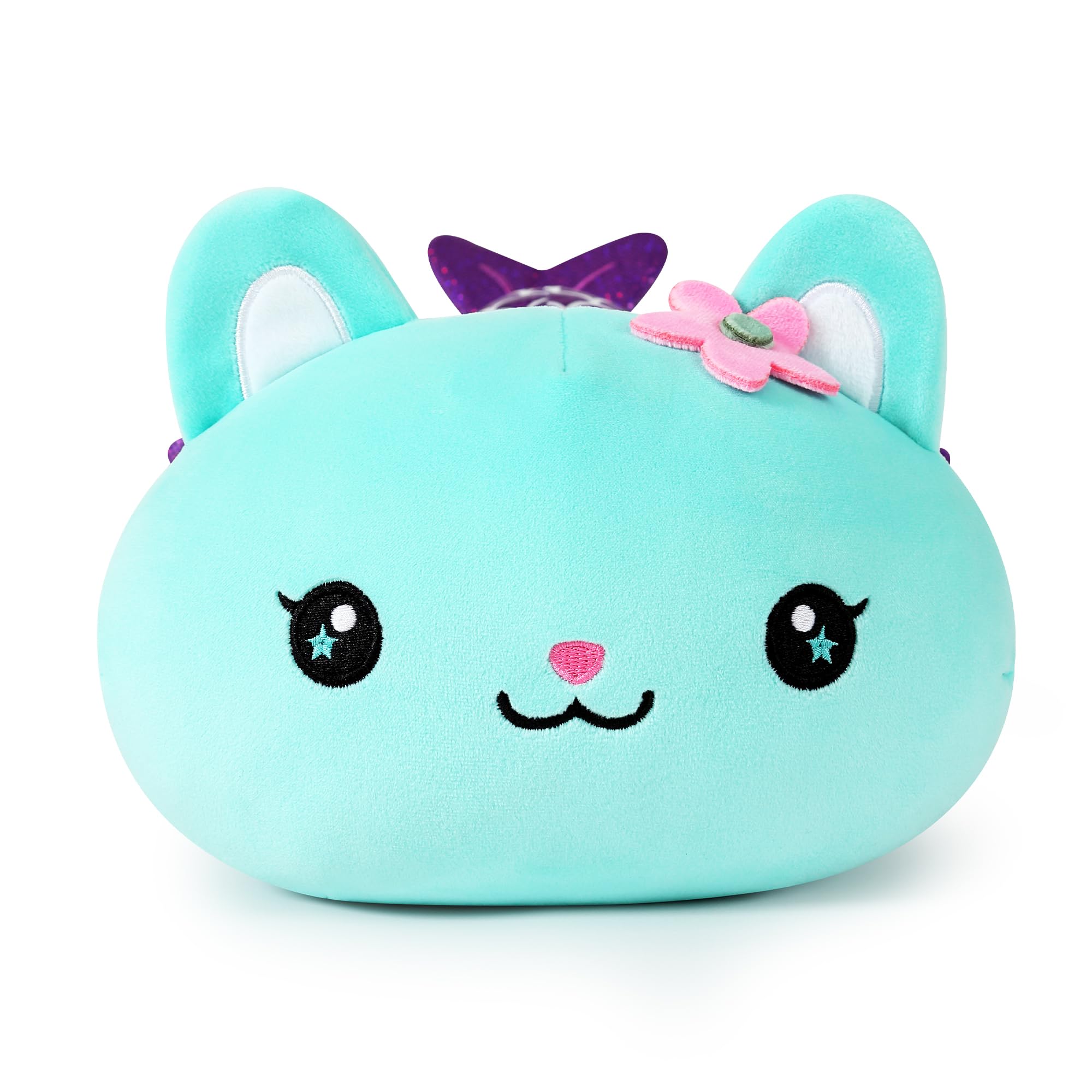 Onsoyours blue cat mermaid plush fabric close-up highlights softness
