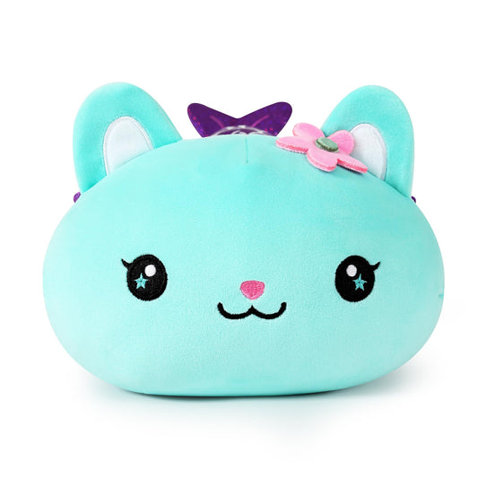 Onsoyours blue cat mermaid plush fabric close-up highlights softness