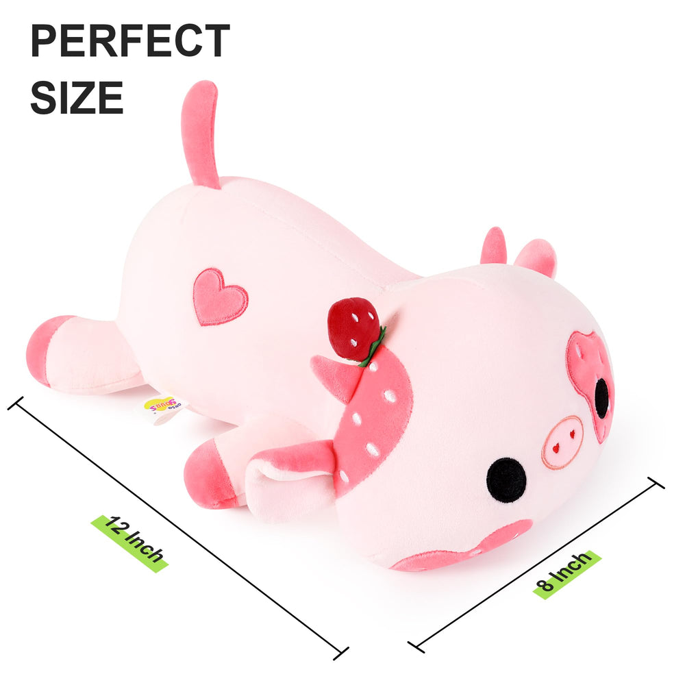 Onsoyours Cozy cow plush on bed adds warmth to family spaces.