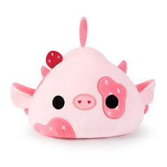 Onsoyours soft plush cow close-up shows elastic cotton filling for a plush feel.