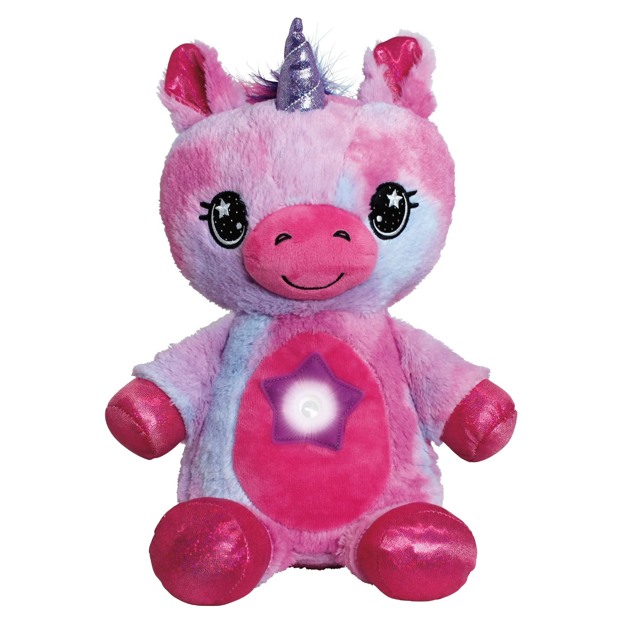 Ontel Star Belly Dream Lites unicorn cycles six colors for gentle mood lighting.