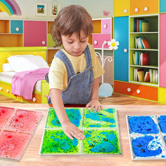 Onyoloy classroom-friendly tiles are easy to clean and store between activities.