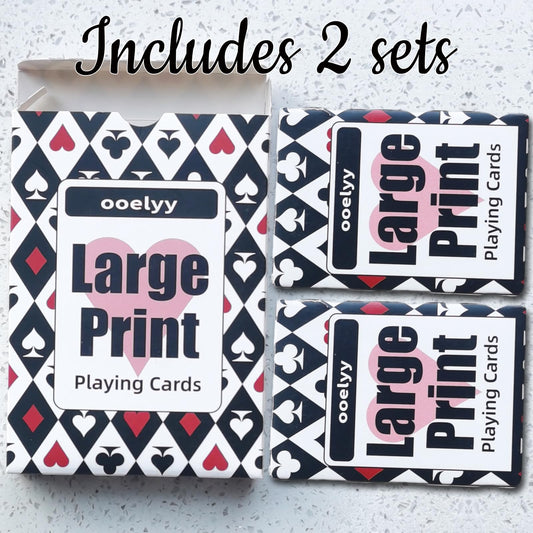 ooelyy Elite Low Vision cards back design highlighting bold suit symbols.