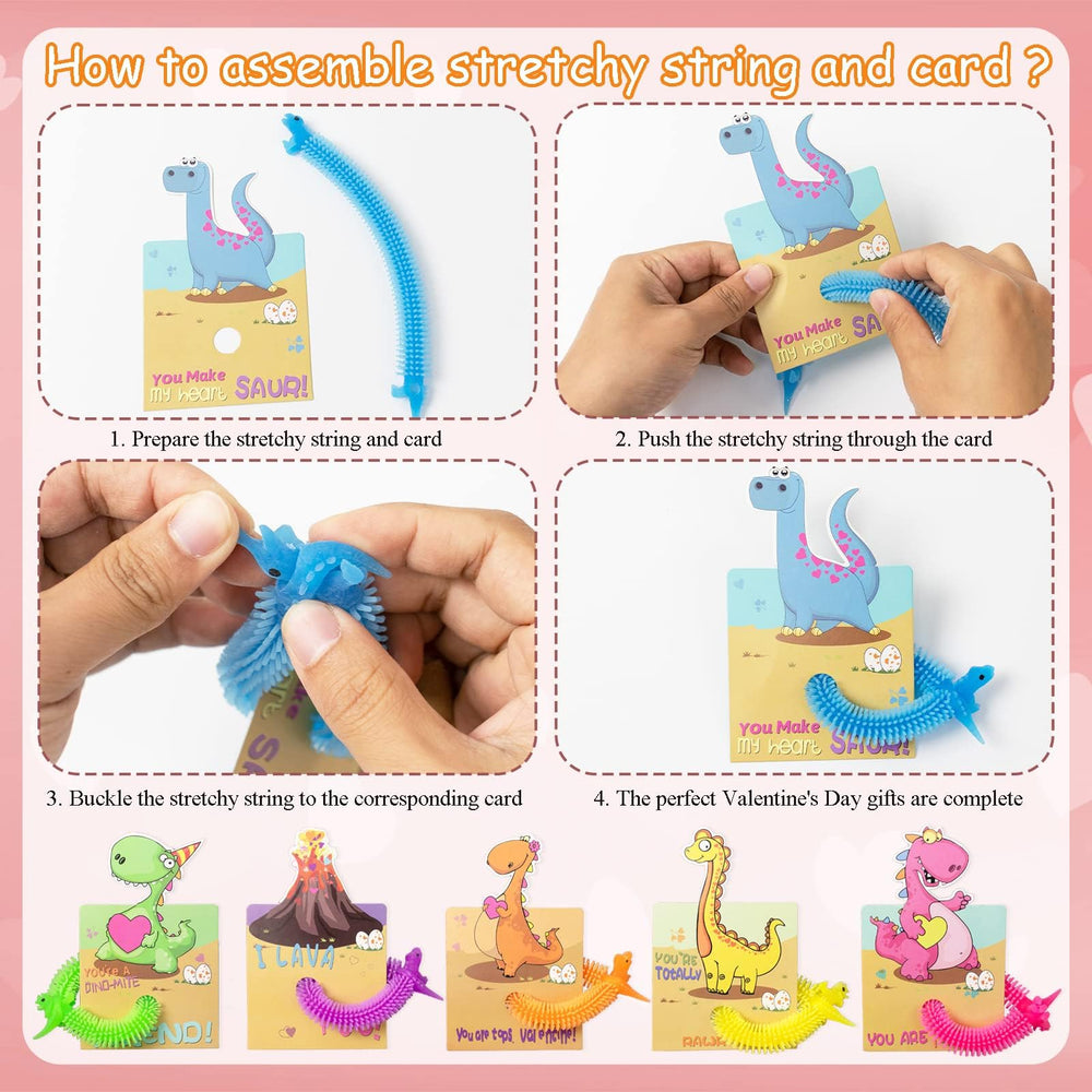OOINQQ valentines cards set with dino designs for gifting.