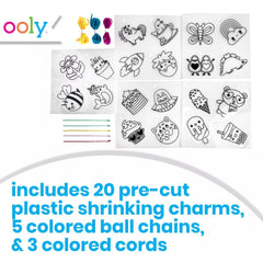 Ooly 20 pre-cut shrinking charms ready for quick personalization.