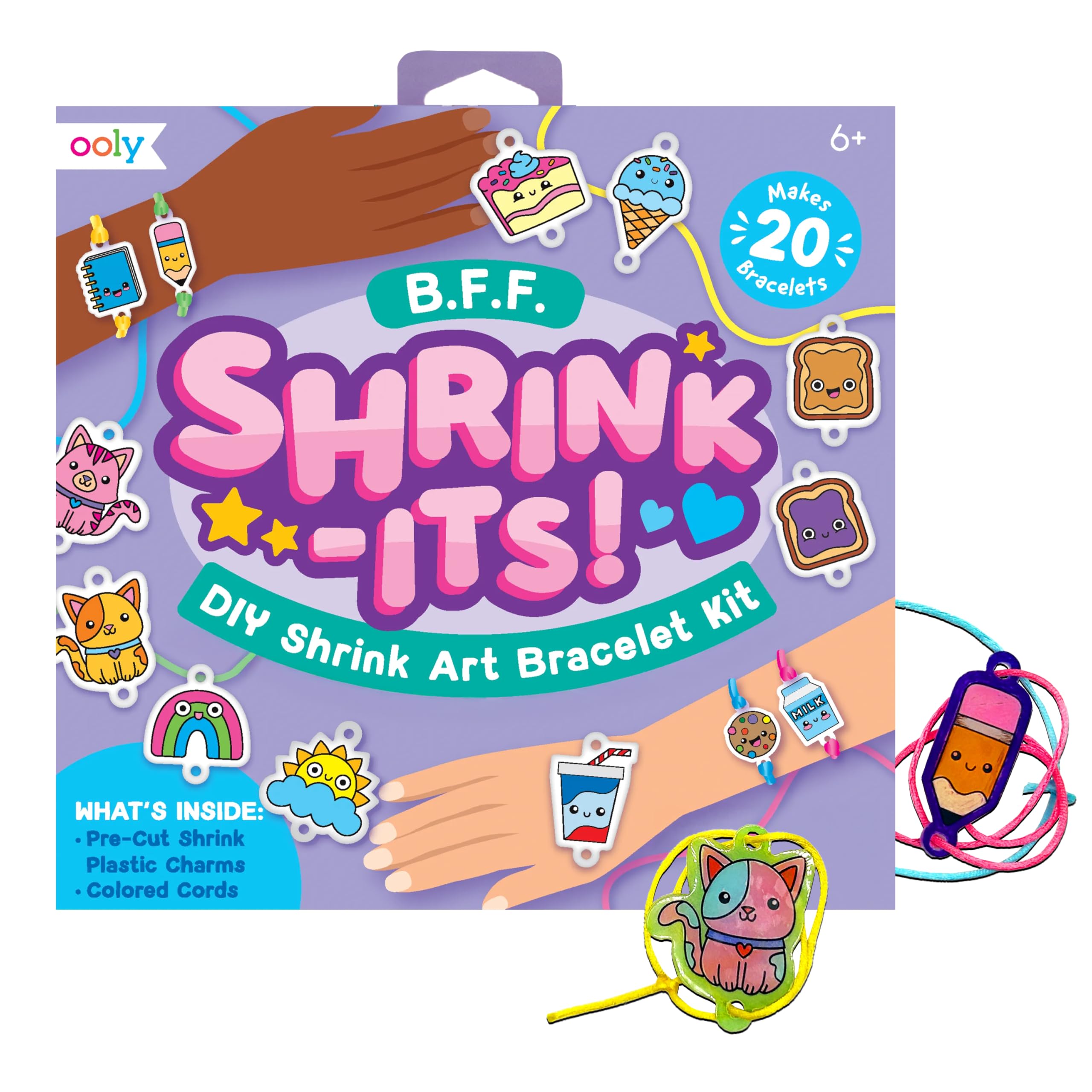 Ooly 24pc shrinking art kit contents for colorful creativity.